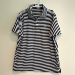 Vineyard Vines performance polo boys medium striped black and white